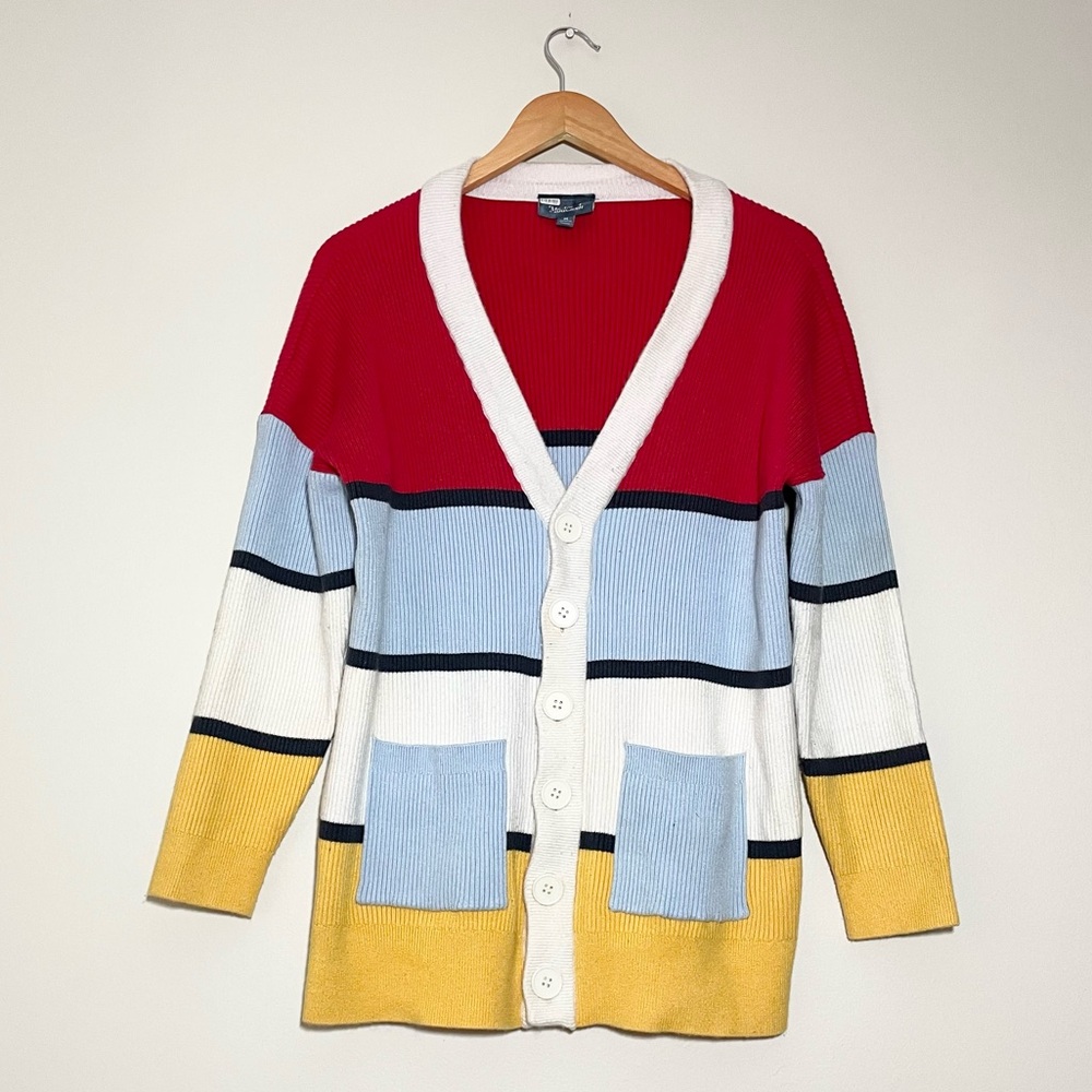 ModCloth Colorblock Knit Cardigan Sweater